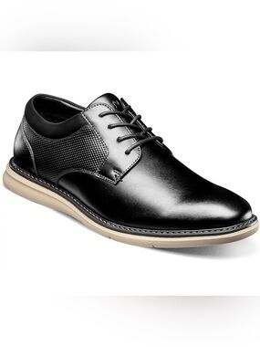 Nunn Bush Black Leather Lace-Up Derby with Contrast Sole Size 11.5